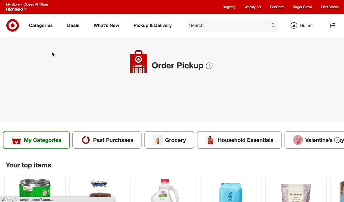 Order Pickup on Target